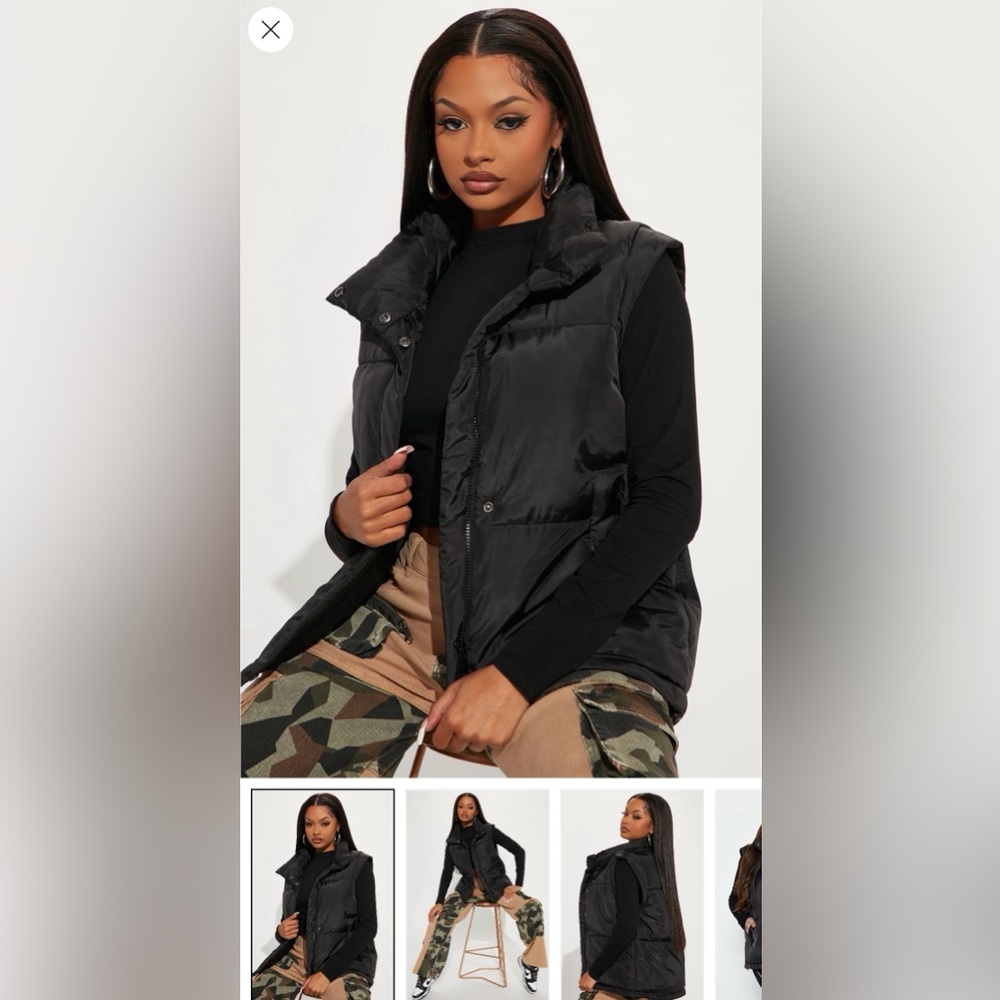 Fashion Nova Black Puffer Vest